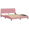 Cadre de lit sans matelas rose 160x200 cm velours 