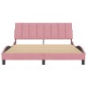 Cadre de lit sans matelas rose 160x200 cm velours 