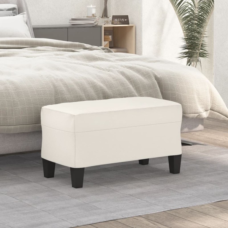 Banc Crème 70x35x41 cm Similicuir 