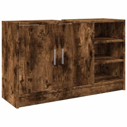 Armoire d'évier chêne fumé 90x29x55 cm bois d'ingénierie 