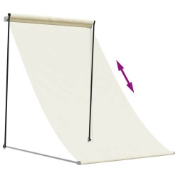 Auvent rétractable crème 100x150 m tissu et acier 