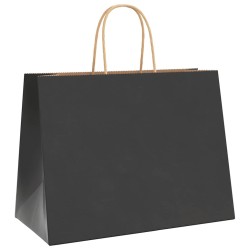 Sacs en papier 250 pcs avec poignées noir 32x17x25 cm 