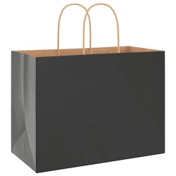 Sacs en papier 250 pcs avec poignées noir 32x17x25 cm 