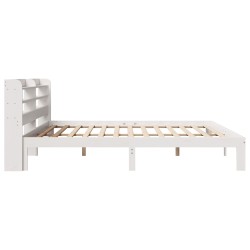 Cadre de lit avec tête de lit sans matelas blanc 200x200 cm 