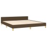 Cadre de lit sans matelas marron foncé 160x200 cm tissu 
