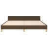 Cadre de lit sans matelas marron foncé 160x200 cm tissu 