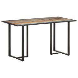 Table de salle à manger 140 cm Bois de récupération massif 
