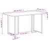 Table de salle à manger 140 cm Bois de récupération massif 