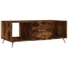 Table basse chêne fumé 102x50x40 cm bois d'ingénierie 