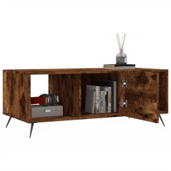Table basse chêne fumé 102x50x40 cm bois d'ingénierie 