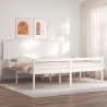Lit pour personne âgée sans matelas blanc bois massif 