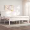 Lit pour personne âgée sans matelas blanc bois massif 