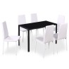 Ensemble de table à manger 7 pcs noir et blanc 