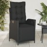 Chaises inclinables de jardin lot de 2 repose-pied noir rotin 