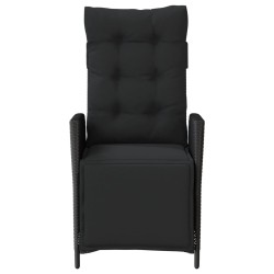 Chaises inclinables de jardin lot de 2 repose-pied noir rotin 