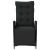 Chaises inclinables de jardin lot de 2 repose-pied noir rotin 