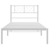 Cadre de lit métal sans matelas et tête de lit blanc 100x190 cm 