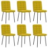 Chaises à manger lot de 6 jaune velours 