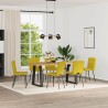 Chaises à manger lot de 6 jaune velours 