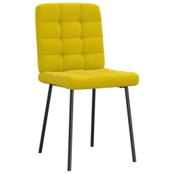 Chaises à manger lot de 6 jaune velours 