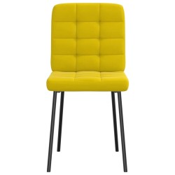 Chaises à manger lot de 6 jaune velours 