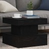 Table basse avec lumières LED chêne noir 50x50x40 cm 