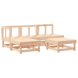Salon de jardin 5 pcs bois massif de pin 