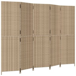 Cloison de séparation 5 panneaux beige résine tressée 