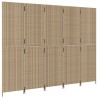Cloison de séparation 5 panneaux beige résine tressée 