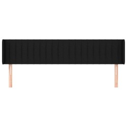 Tête de lit avec oreilles Noir 183x16x78/88 cm Tissu 