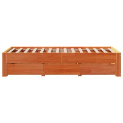 Cadre de lit sans matelas avec tiroirs 100x200 cm bois de pin 