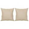 Canapé 2 places avec oreillers crème 120 cm tissu microfibre 