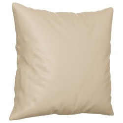 Canapé 2 places avec oreillers crème 120 cm tissu microfibre 
