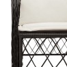 Ensemble de bistro 3 pcs avec coussins noir résine tressée 