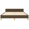 Cadre de lit sans matelas marron foncé 140x190 cm tissu 
