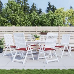 Coussins de chaise de jardin lot de 6 rouge bordeaux 50x50x3 cm 