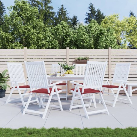 Coussins de chaise de jardin lot de 6 rouge bordeaux 50x50x3 cm 