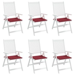 Coussins de chaise de jardin lot de 6 rouge bordeaux 50x50x3 cm 