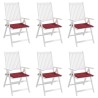Coussins de chaise de jardin lot de 6 rouge bordeaux 50x50x3 cm 