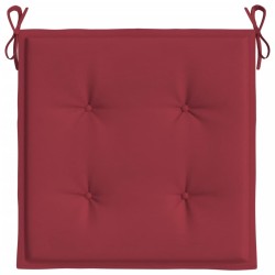 Coussins de chaise de jardin lot de 6 rouge bordeaux 50x50x3 cm 