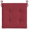 Coussins de chaise de jardin lot de 6 rouge bordeaux 50x50x3 cm 