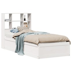 Cadre de lit sans matelas blanc 90x200 cm bois de pin massif 