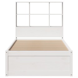 Cadre de lit sans matelas blanc 90x200 cm bois de pin massif 