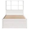 Cadre de lit sans matelas blanc 90x200 cm bois de pin massif 