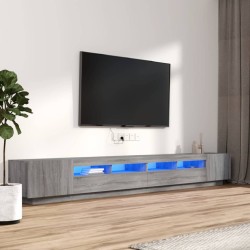 Ensemble de meubles TV avec lumières LED 3 pcs Sonoma gris 