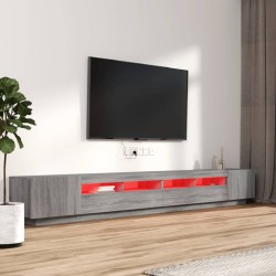 Ensemble de meubles TV avec lumières LED 3 pcs Sonoma gris 