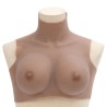 Plastron en silicone marron pâle coupe E 