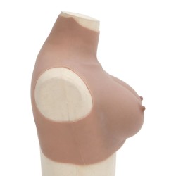 Plastron en silicone marron pâle coupe E 