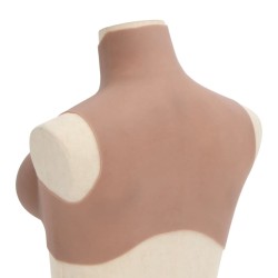 Plastron en silicone marron pâle coupe E 