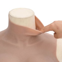 Plastron en silicone marron pâle coupe E 